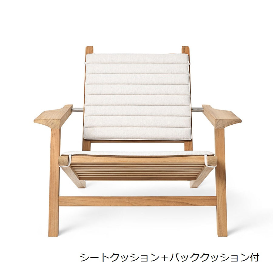 AH603アウトドアデッキチェアシートクッション及びバッククッション付商品画像
