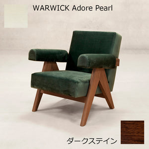 PH321布張りイージーアームチェア-ダークステイン-WARWICK Adore Pearl
